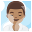 image for :man in steamy room: medium skin tone: