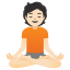 image for :person in lotus position: light skin tone: