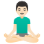 image for :man in lotus position: light skin tone: