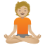 image for :person in lotus position: medium-light skin tone: