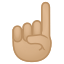 image for :index pointing up: medium-light skin tone: