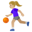 image for :woman bouncing ball: medium-light skin tone:
