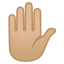 image for :raised hand: medium-light skin tone: