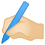 image for :writing hand: light skin tone:
